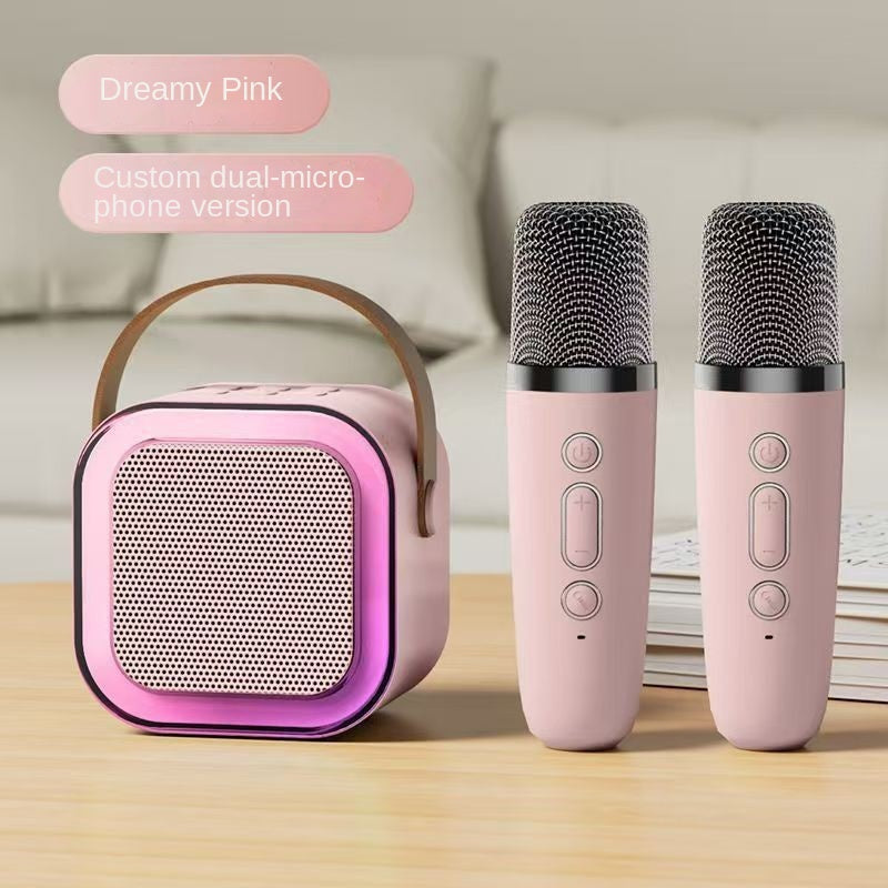 Wireless Bluetooth Microphone Speaker with Karaoke Function, Portable All-in-One Home KTV Set