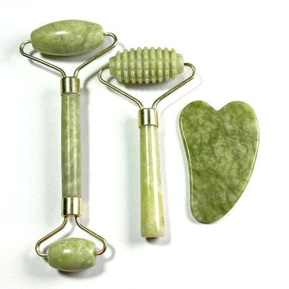 Natural Jingluo Jade Beauty Roller Massager, Facial Rolling Beauty Device, Face Massage Stick