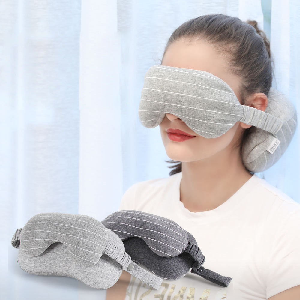 Car Neck Pillow U-Shaped Pillow with Eye Mask