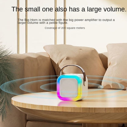 Wireless Bluetooth Microphone Speaker with Karaoke Function, Portable All-in-One Home KTV Set