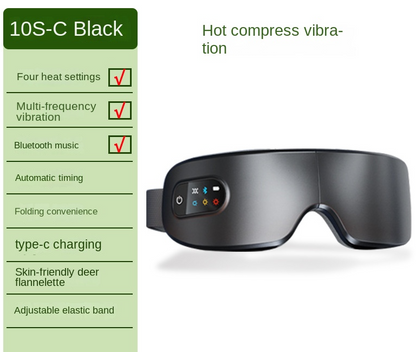 Eye Massage Device with Heat Therapy and Vibration, Foldable Rechargeable Eye Mask for Home Use